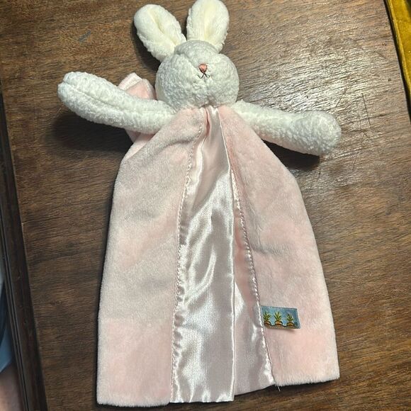 NWOT Bunnies By The Bay Bunny Rabbit Fleece Satin Plush Security Lovey - Picture 1 of 7